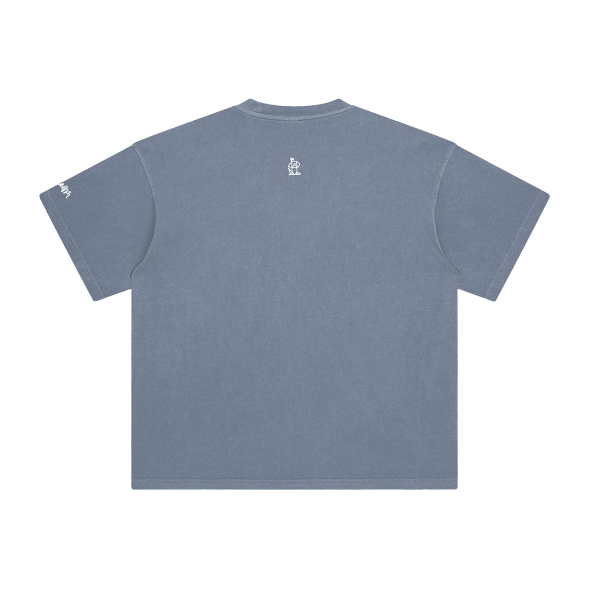 OLPINER Say Hi T-shirt in Gray Blue, back logo view