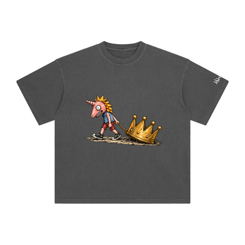 OLPINER Heavy Crown T-shirt in Retro Black, front artwork view